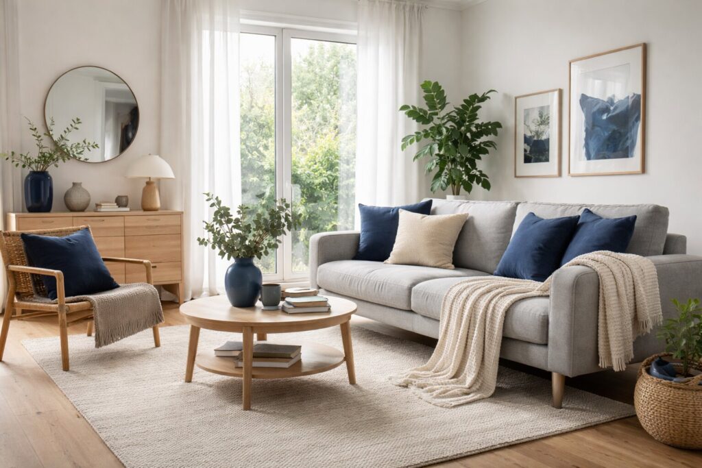 scandinavisch woonkamer, scandinavisch